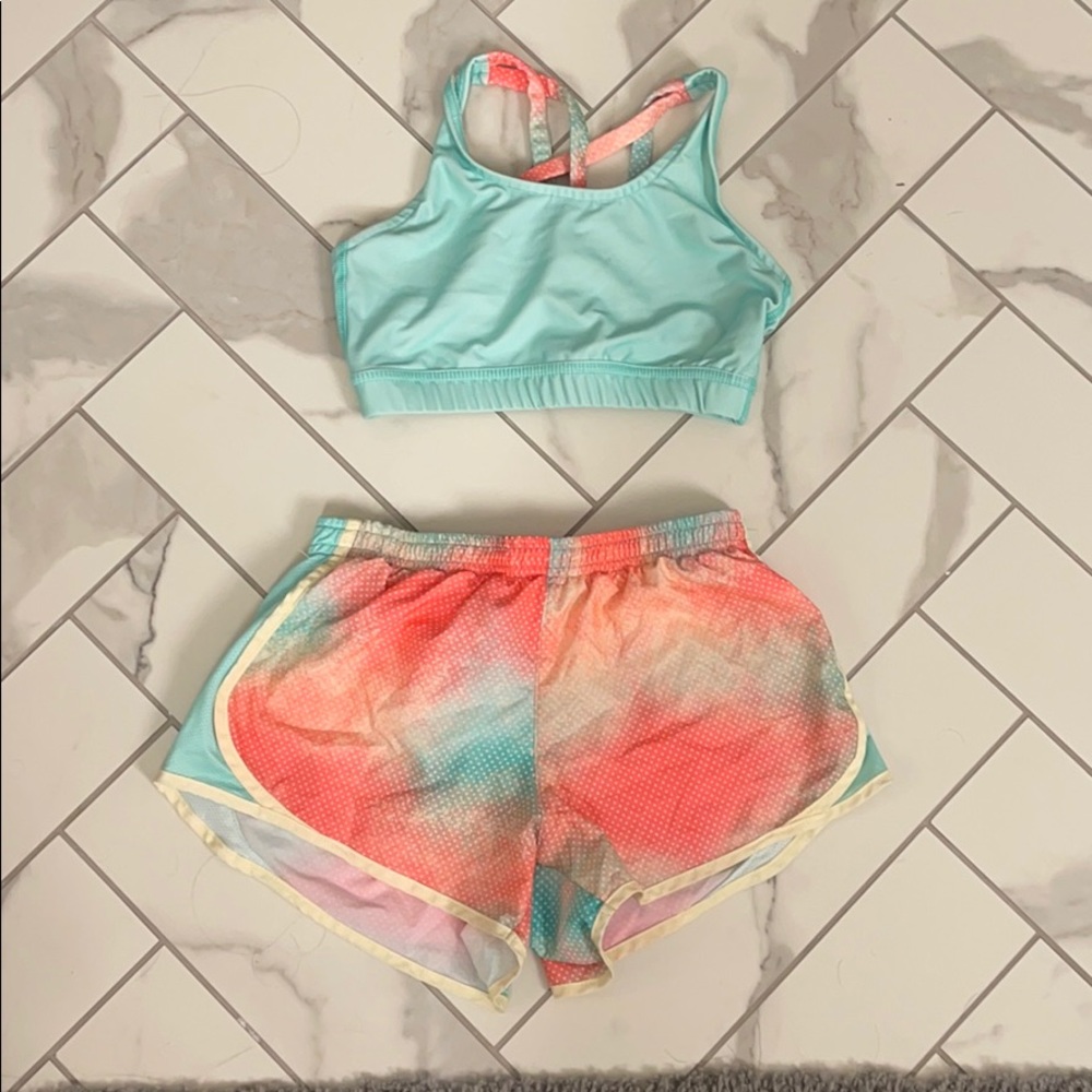Varsity Cheer shorts and bra set